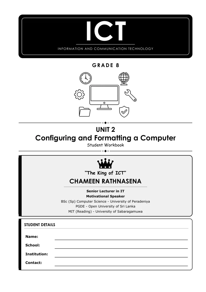 Cover of the Grade 10 Unit 2 student workbook