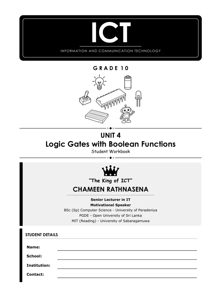 Cover of the Grade 10 Unit 4 student workbook