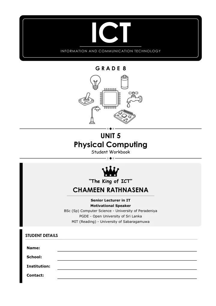 Cover of the Grade 8 Unit 5 student workbook